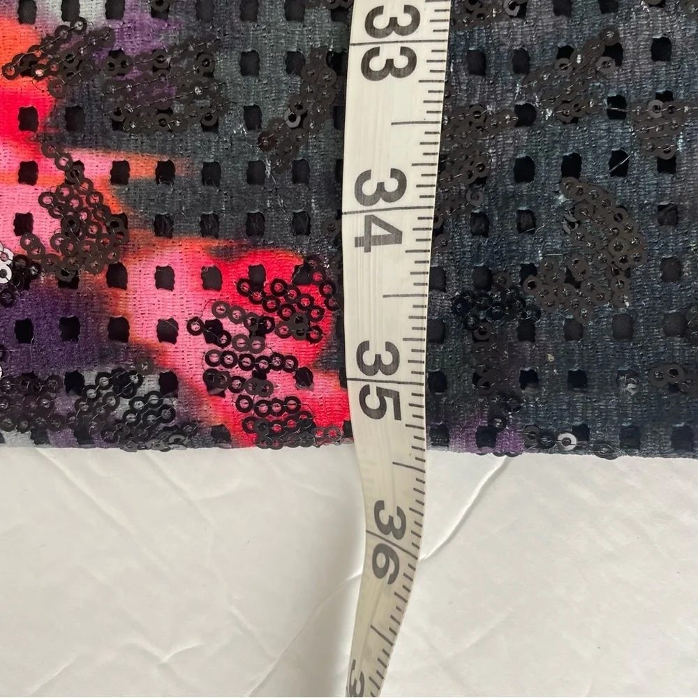 Trina‎ Turk Floral Sequin Party Dress Black Pink 3/4 Sleeves Size 2 Dressy - Picture 13 of 13